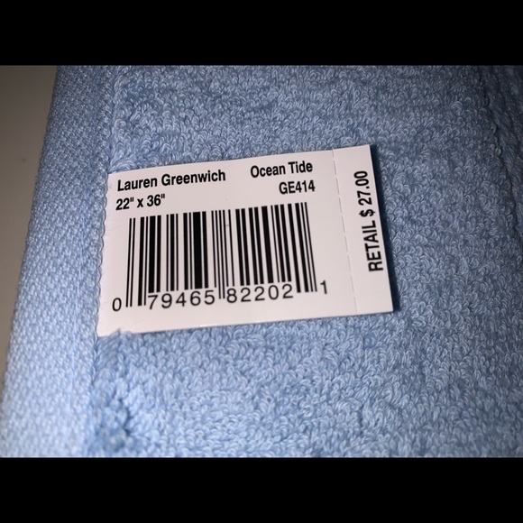 Ralph Lauren Cotton Bath Mat Ocean Tide 22x36” - Picture 4 of 6